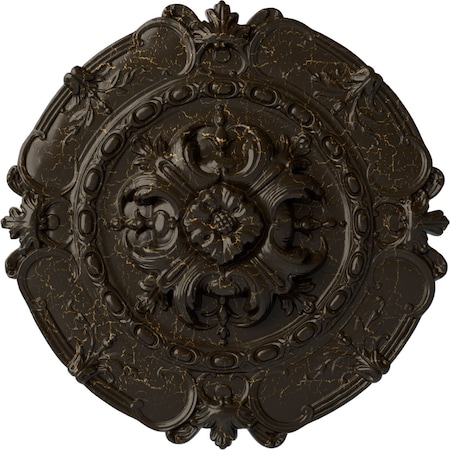 Southampton Ceiling Medallion, Hand-Painted Stone Hearth Crackle, 16 1/2OD X 2 3/8P